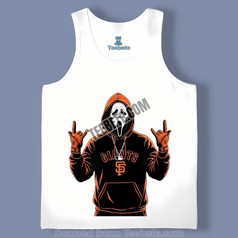 San Francisco Giants Ghostface Spooky Halloween Adults Tanktop San Francisco Giants Ghostface Spooky Halloween Adults Tanktop