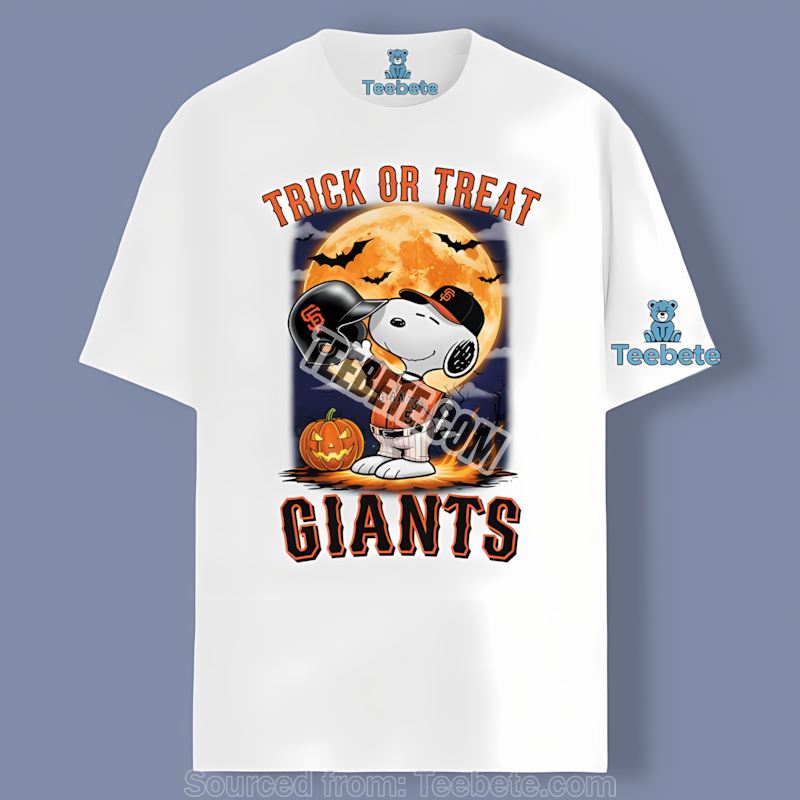 San Francisco Giants Halloween Snoopy Trick Or Treat Color Shirt