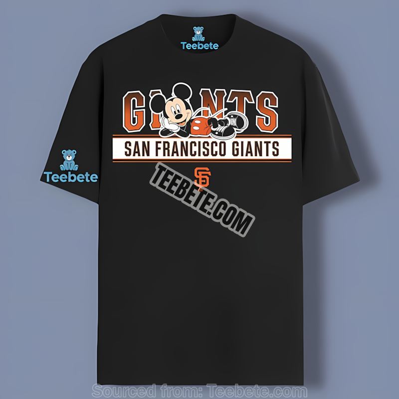 San Francisco Giants Mickey Mouse Relaxed Style Cotton Shirt