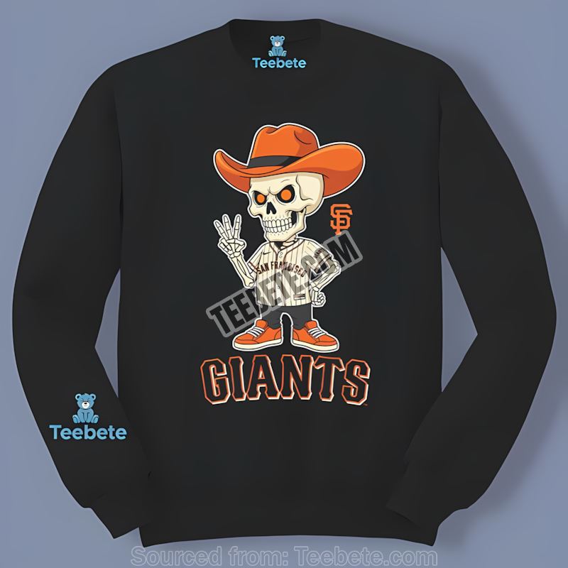 San Francisco Giants Skeleton Cowboy Unisex Long Sleeve San Francisco Giants Skeleton Cowboy Unisex Long Sleeve