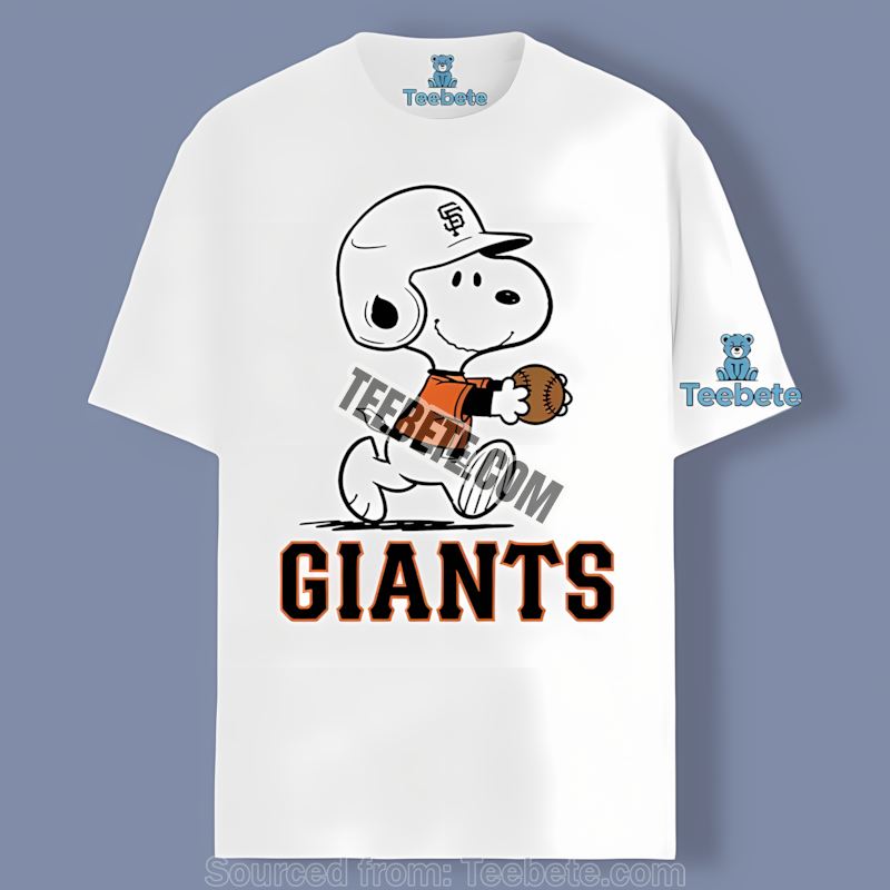 San Francisco Giants Snoopy Baseball Running Retro Shirt