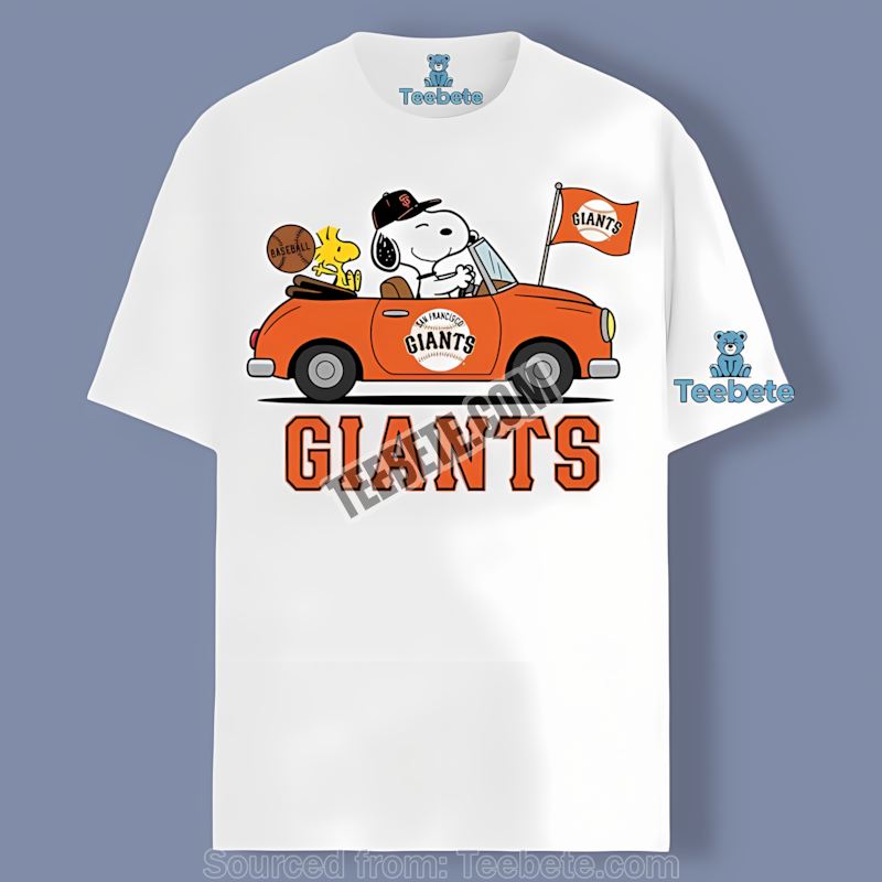 San Francisco Giants Snoopy Driving Car Vintage Shirt
