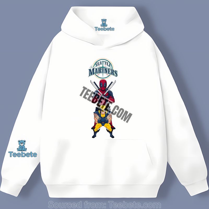 Seattle Mariners Deadpool Wolverine Crossover Retro Hoodie Seattle Mariners Deadpool Wolverine Crossover Retro Hoodie