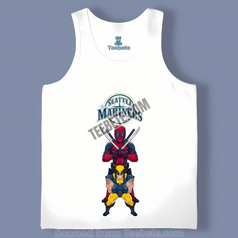 Seattle Mariners Deadpool Wolverine Crossover Retro Tanktop Seattle Mariners Deadpool Wolverine Crossover Retro Tanktop