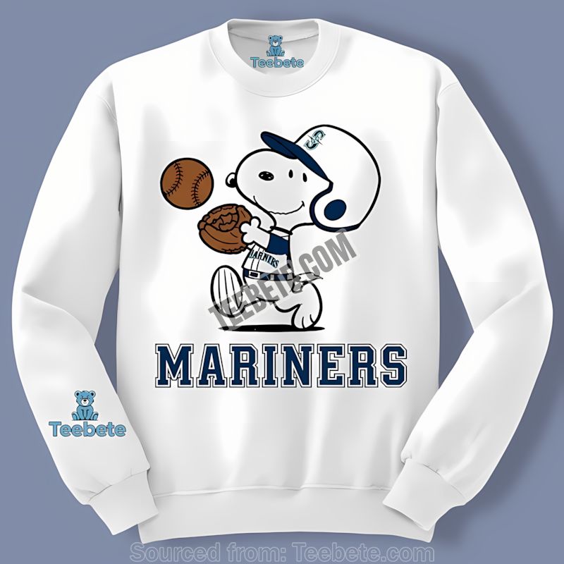 Seattle Mariners Snoopy Baseball Running Long Sleeve Seattle Mariners Snoopy Baseball Running Long Sleeve