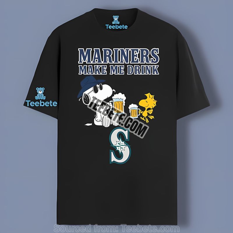 Seattle Mariners Snoopy Make Me Drink Regular Shirt