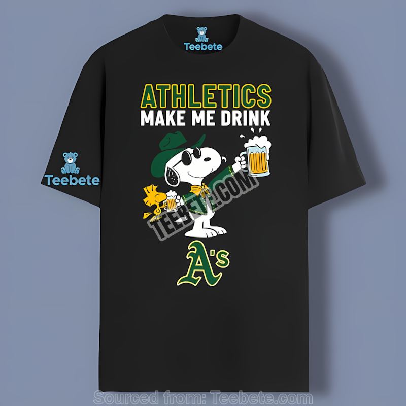 Snoopy Make Me Drink Oakland Athletics Vintage Shirt