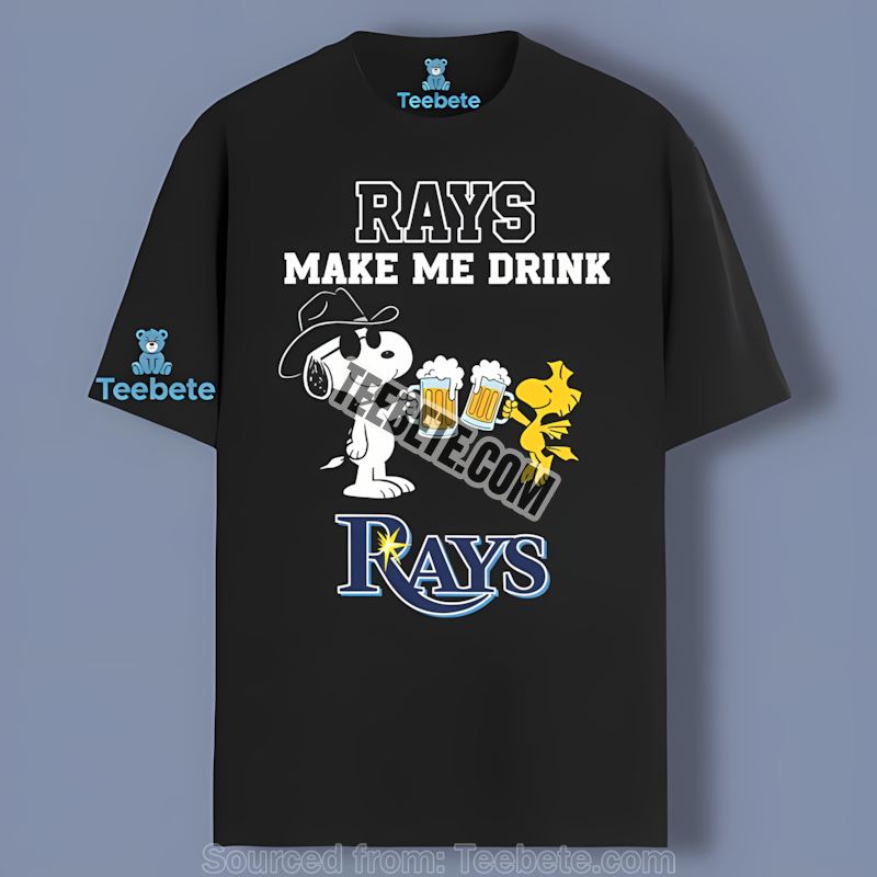Snoopy Makes Me Drink Tampa Bay Rays Humor Graphic Shirt