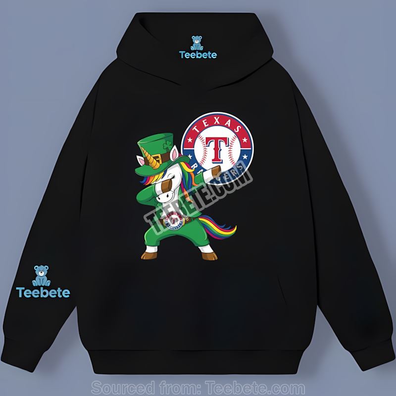 St Patricks Day Unicorn Dabs With Texas Rangers Energy Hoodie St Patricks Day Unicorn Dabs With Texas Rangers Energy Hoodie