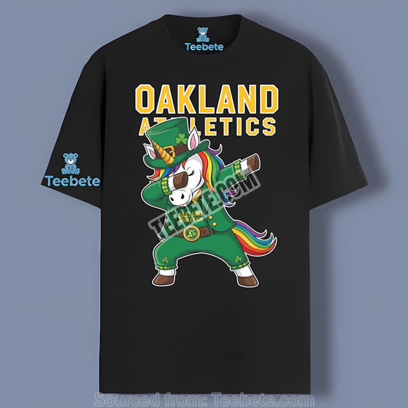 St Patricks Day Vs Dabbing Unicorn Oakland Athletics Cotton Shirt