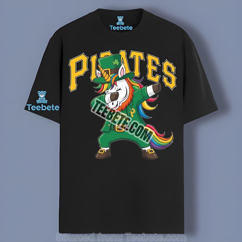 St Patricks Day Vs Dabbing Unicorn Pittsburgh Pirates Retro Shirt