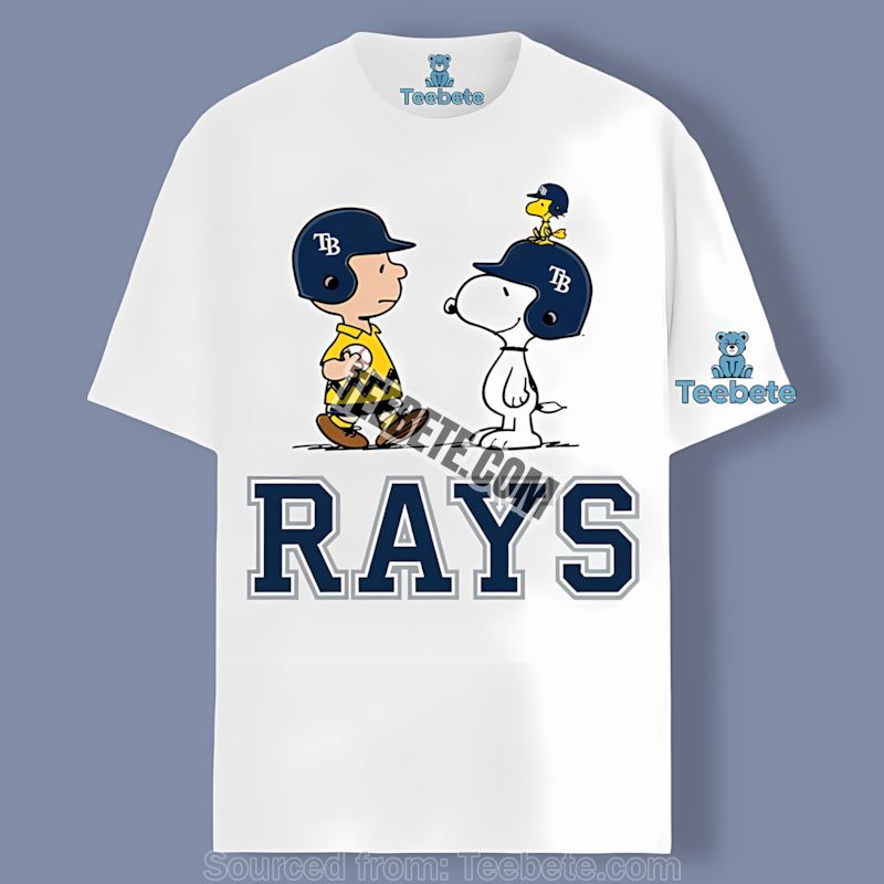 Tampa Bay Rays And Snoopy Play Ball Together Retro Shirt