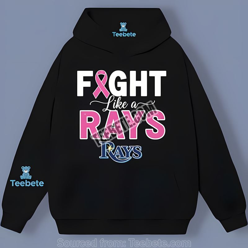 Tampa Bay Rays Breast Cancer Fight Like A Warrior Adults Hoodie Tampa Bay Rays Breast Cancer Fight Like A Warrior Adults Hoodie