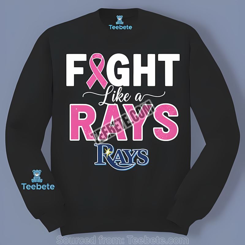 Tampa Bay Rays Breast Cancer Fight Like A Warrior Adults Long Sleeve Tampa Bay Rays Breast Cancer Fight Like A Warrior Adults Long Sleeve