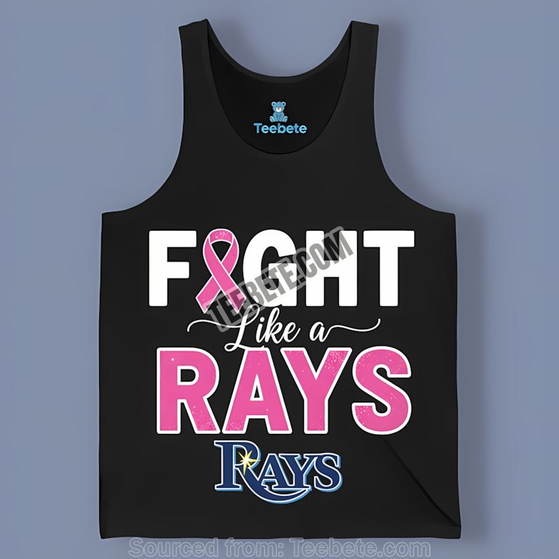 Tampa Bay Rays Breast Cancer Fight Like A Warrior Adults Tanktop Tampa Bay Rays Breast Cancer Fight Like A Warrior Adults Tanktop