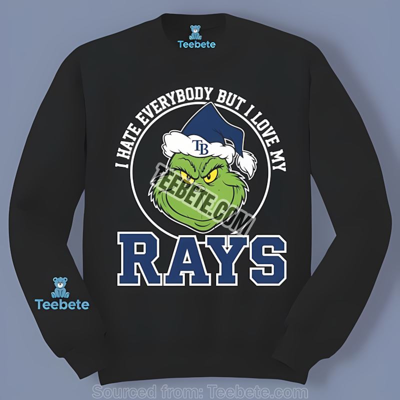 Tampa Bay Rays Grinch I Hate Everybody But Love You Unisex Long Sleeve Tampa Bay Rays Grinch I Hate Everybody But Love You Unisex Long Sleeve