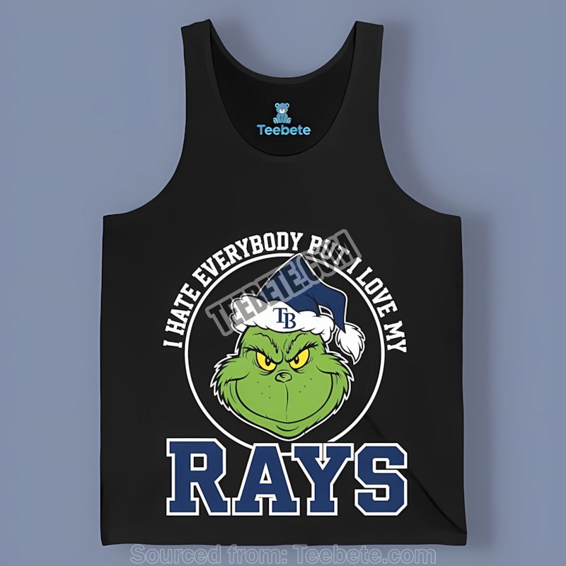 Tampa Bay Rays Grinch I Hate Everybody But Love You Unisex Tanktop Tampa Bay Rays Grinch I Hate Everybody But Love You Unisex Tanktop