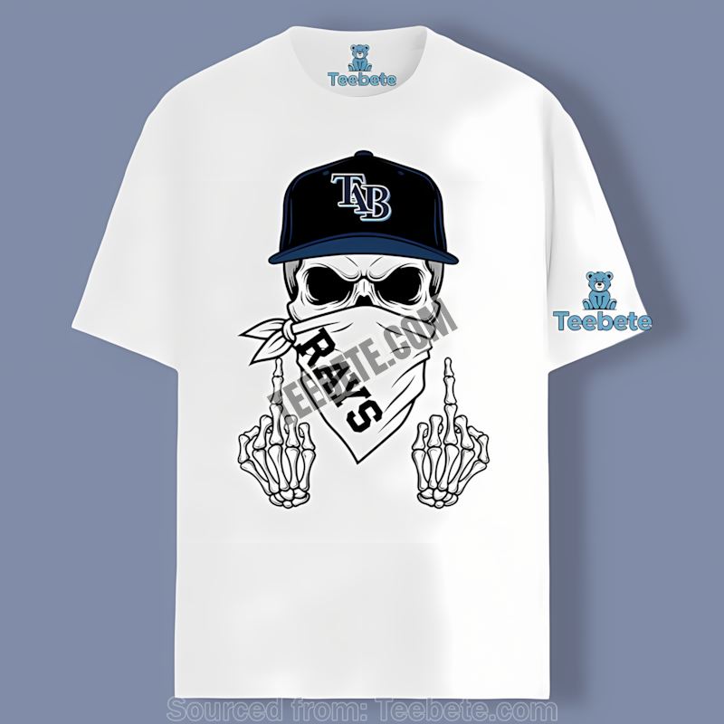 Tampa Bay Rays Skull In Bandana Cool Look Cotton Shirt