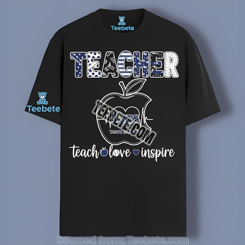 Tampa Bay Rays Teacher Apple Inspire Love Vintage Shirt