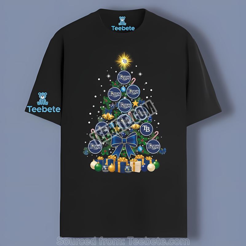 Tampa Bay Rays Tree Logo Holiday Style Cotton Shirt