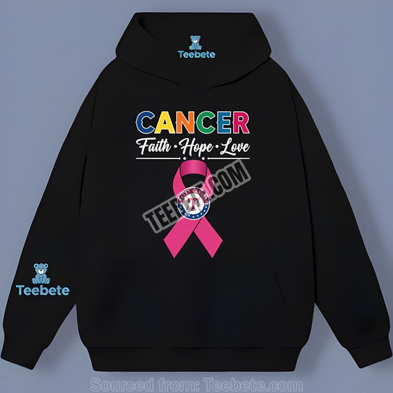 Texas Rangers Cancer Awareness Faith Hope Love Graphic Hoodie Texas Rangers Cancer Awareness Faith Hope Love Graphic Hoodie