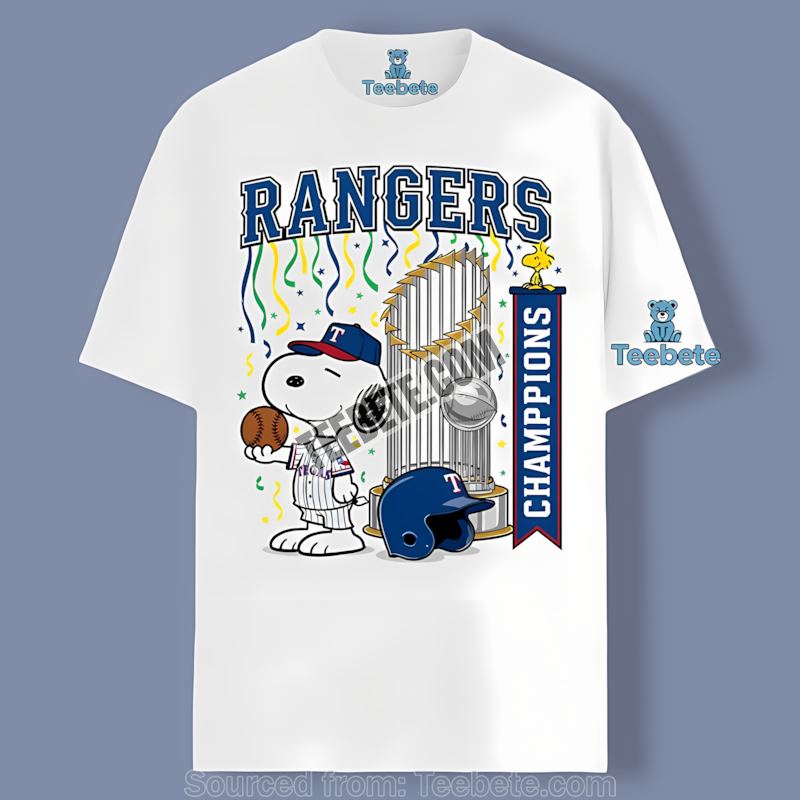 Texas Rangers Champions Snoopy World Series Celebration Shirt
