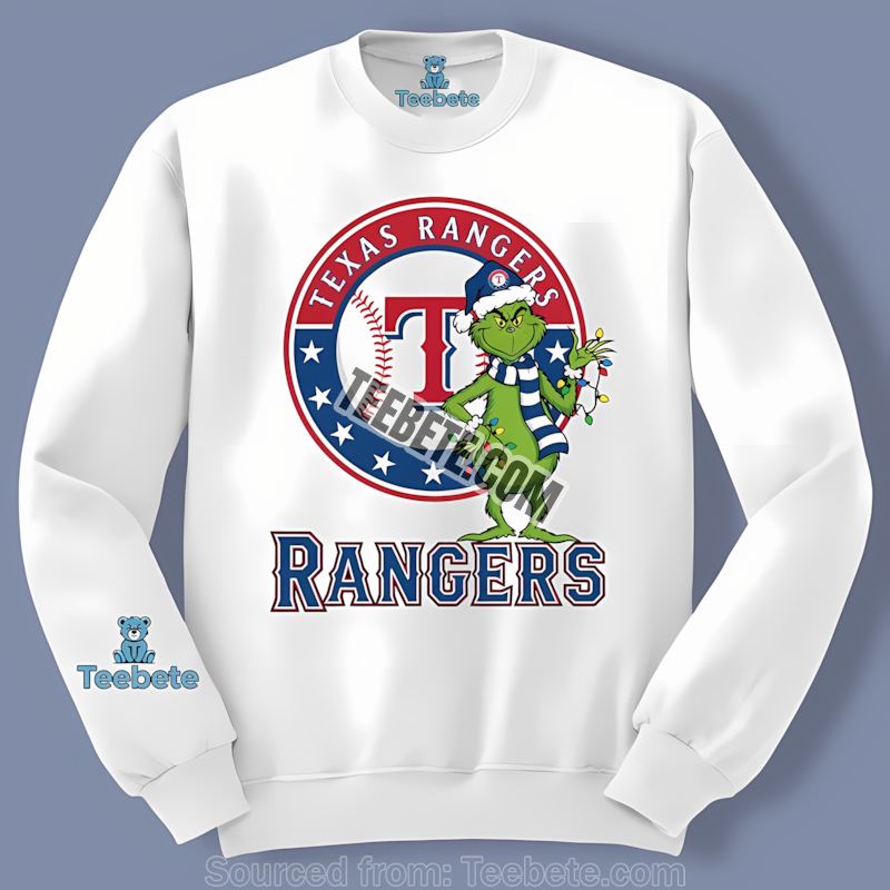 Texas Rangers Grinch Stole Christmas Baseball Fan Regular Long Sleeve Texas Rangers Grinch Stole Christmas Baseball Fan Regular Long Sleeve