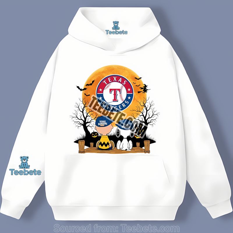Texas Rangers Halloween Charlie Brown Snoopy Baseball Hoodie Texas Rangers Halloween Charlie Brown Snoopy Baseball Hoodie