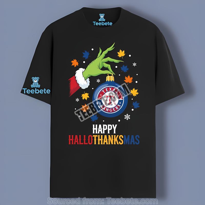 Texas Rangers Happy Hallothanksmas Holiday Mix Cotton Shirt