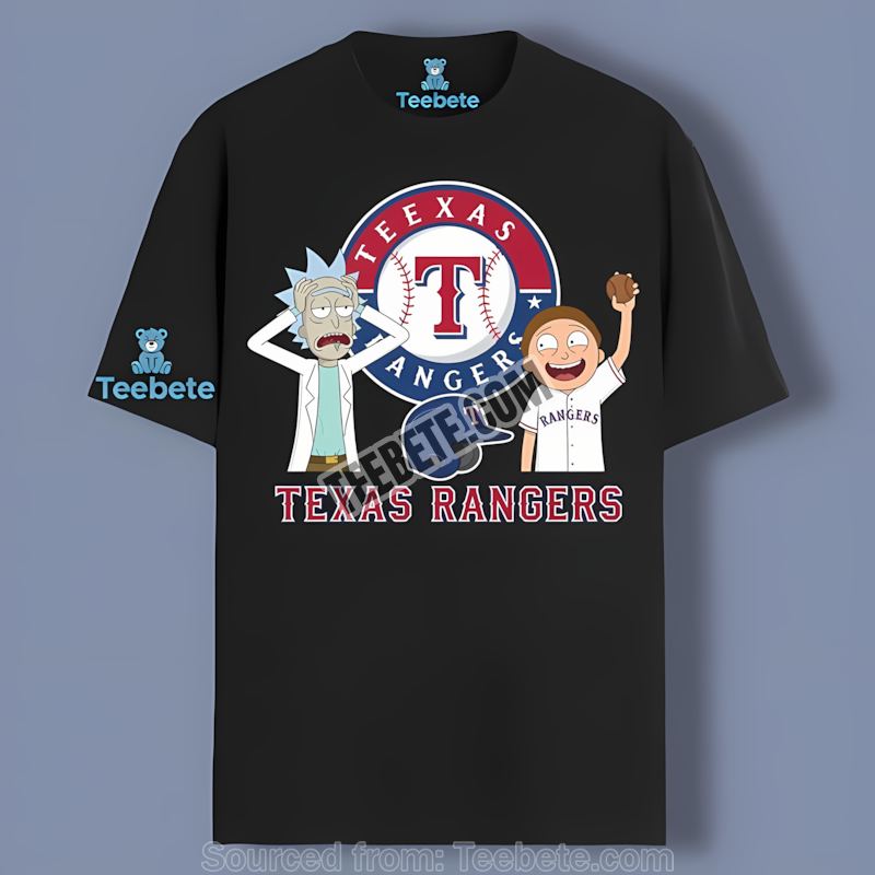 Texas Rangers Vs Rick And Morty Cotton Shirt