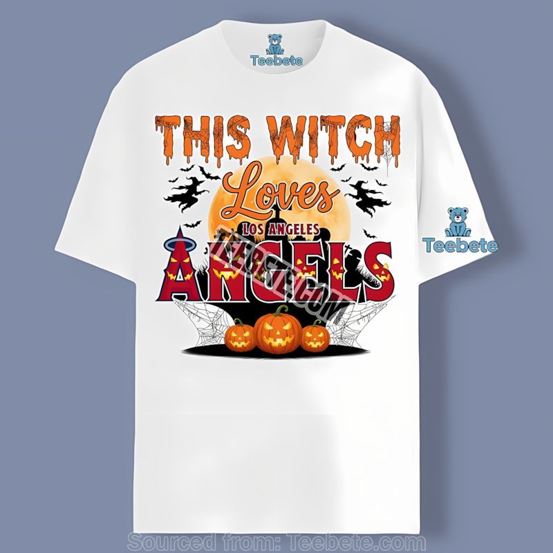 This Witch Loves Los Angeles Angels Shirt Halloween Classic