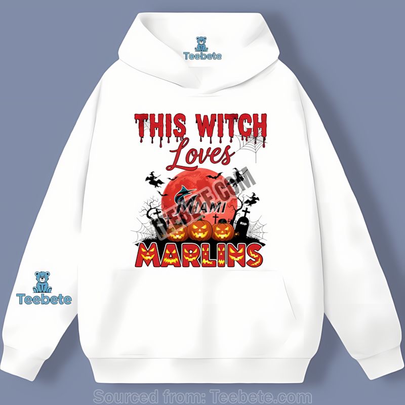 This Witch Loves Miami Marlins Halloween Vintage Hoodie This Witch Loves Miami Marlins Halloween Vintage Hoodie