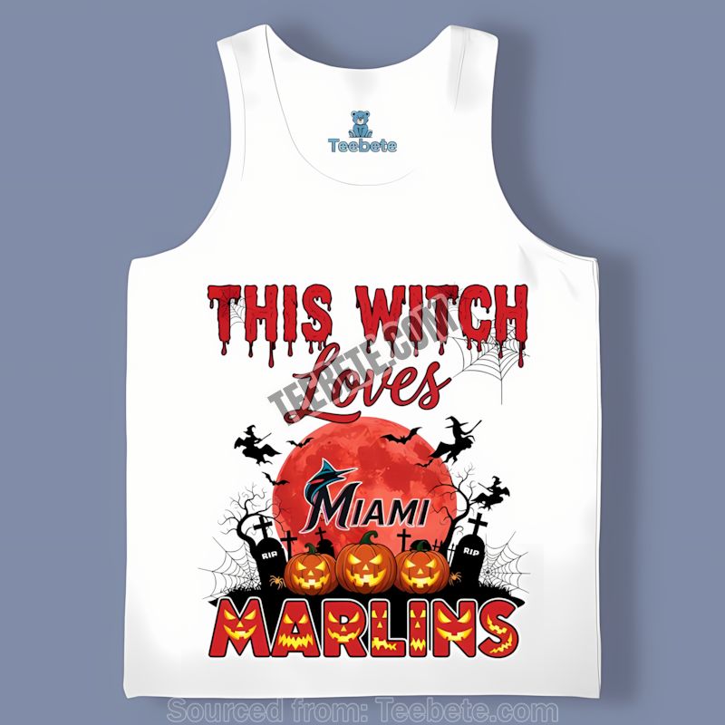 This Witch Loves Miami Marlins Halloween Vintage Tanktop This Witch Loves Miami Marlins Halloween Vintage Tanktop