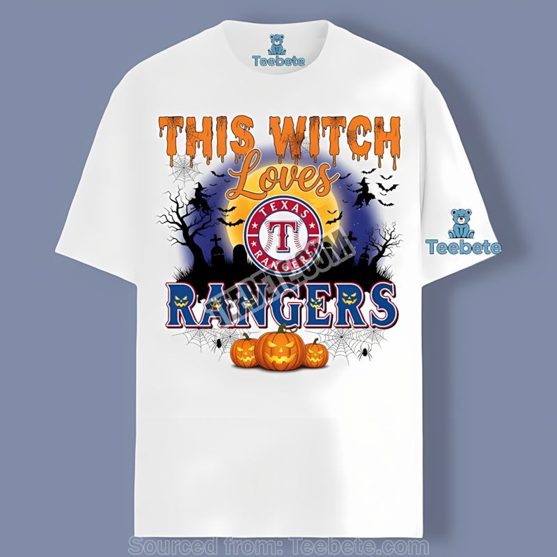 This Witch Loves Texas Rangers Halloween Color Shirt