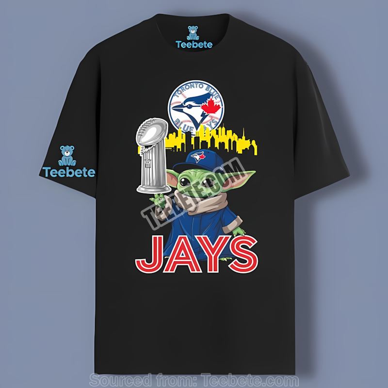 Toronto Blue Jays Baby Yoda Holding World Series Trophy Adults Shirt