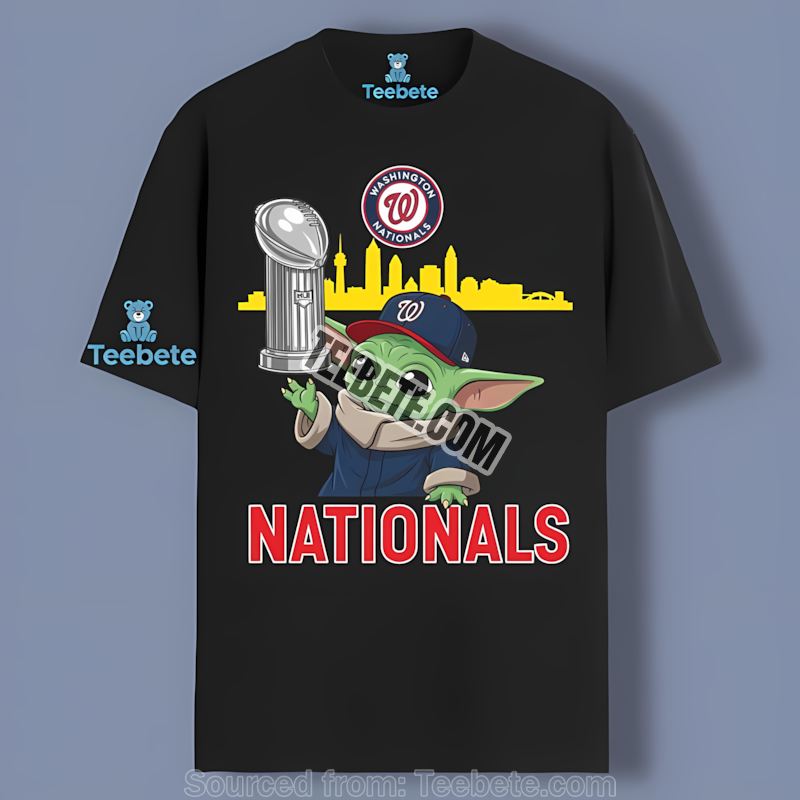 Washington Nationals Baby Yoda Holding World Series Trophy Unisex Shirt