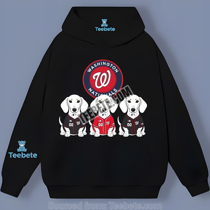 Washington Nationals Dachshund Dogs Graphic Hoodie Washington Nationals Dachshund Dogs Graphic Hoodie