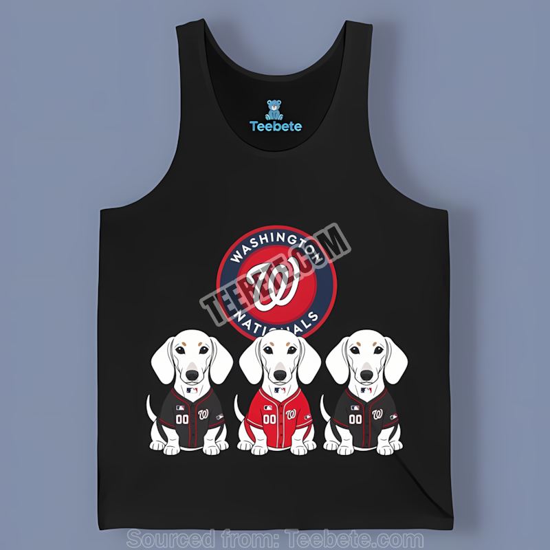 Washington Nationals Dachshund Dogs Graphic Tanktop Washington Nationals Dachshund Dogs Graphic Tanktop