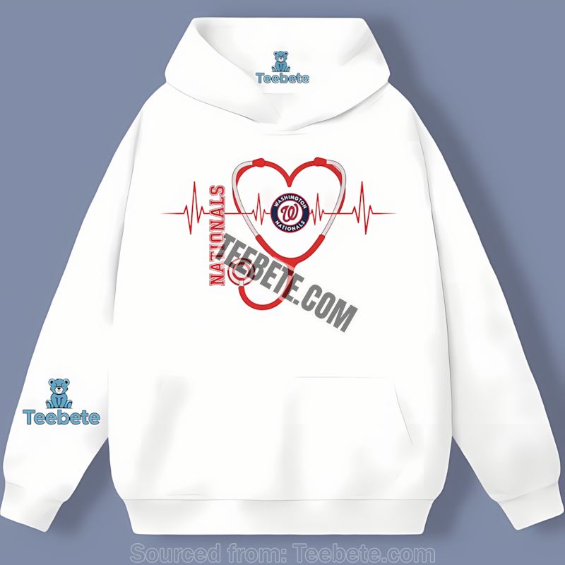 Washington Nationals Nurse Heartbeat Trendy Hoodie Washington Nationals Nurse Heartbeat Trendy Hoodie