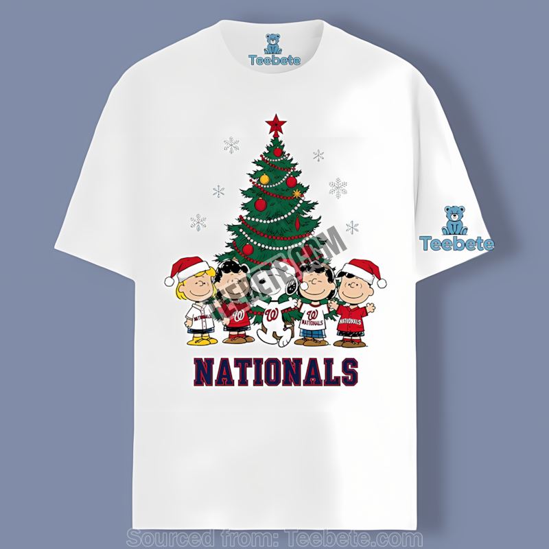 Washington Nationals Peanuts Christmas Fan Tee