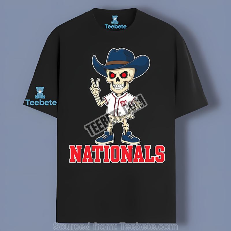 Washington Nationals Skeleton Cowboy Fan Tee