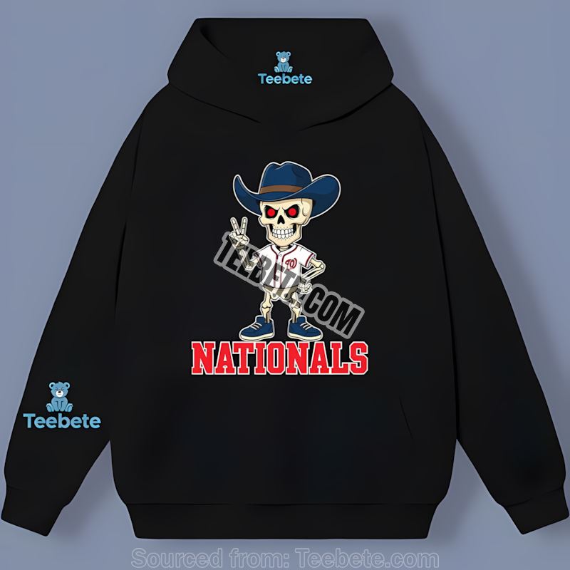Washington Nationals Skeleton Cowboy Fan Hoodie Washington Nationals Skeleton Cowboy Fan Hoodie