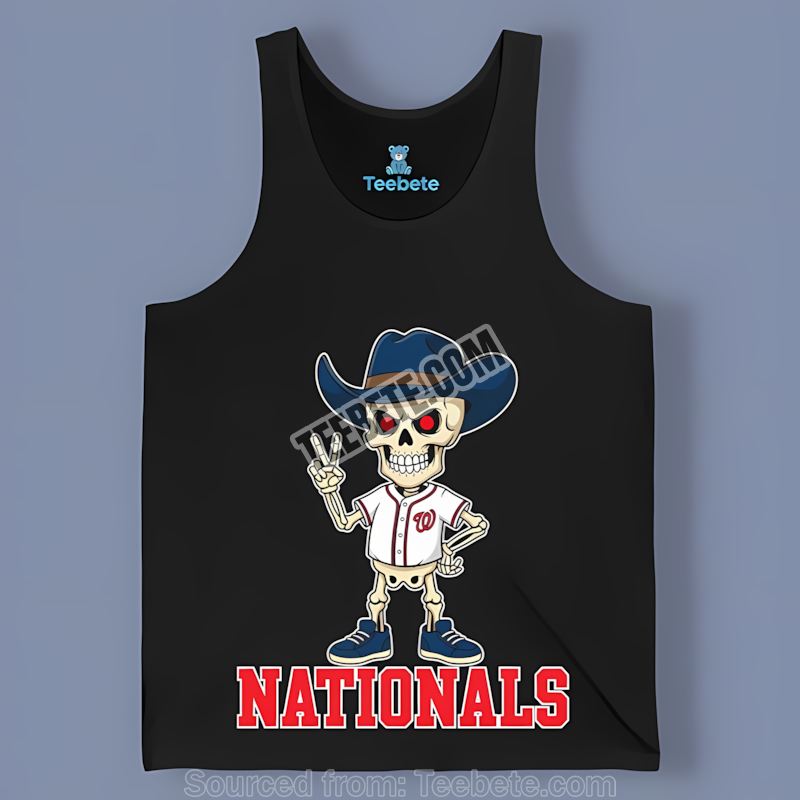 Washington Nationals Skeleton Cowboy Fan Tanktop Washington Nationals Skeleton Cowboy Fan Tanktop