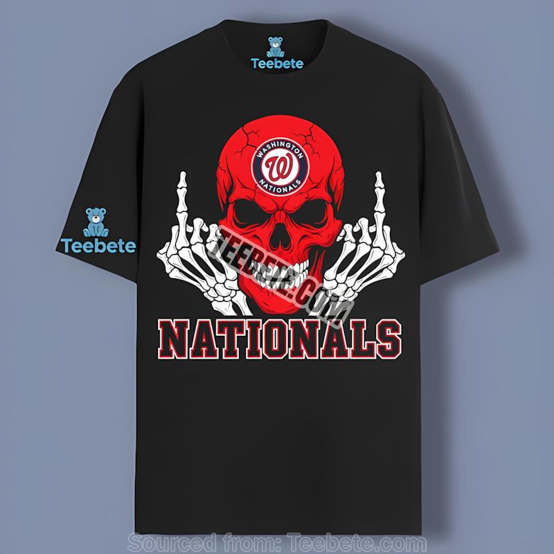 Washington Nationals Skull Middle Finger Graphic Shirt