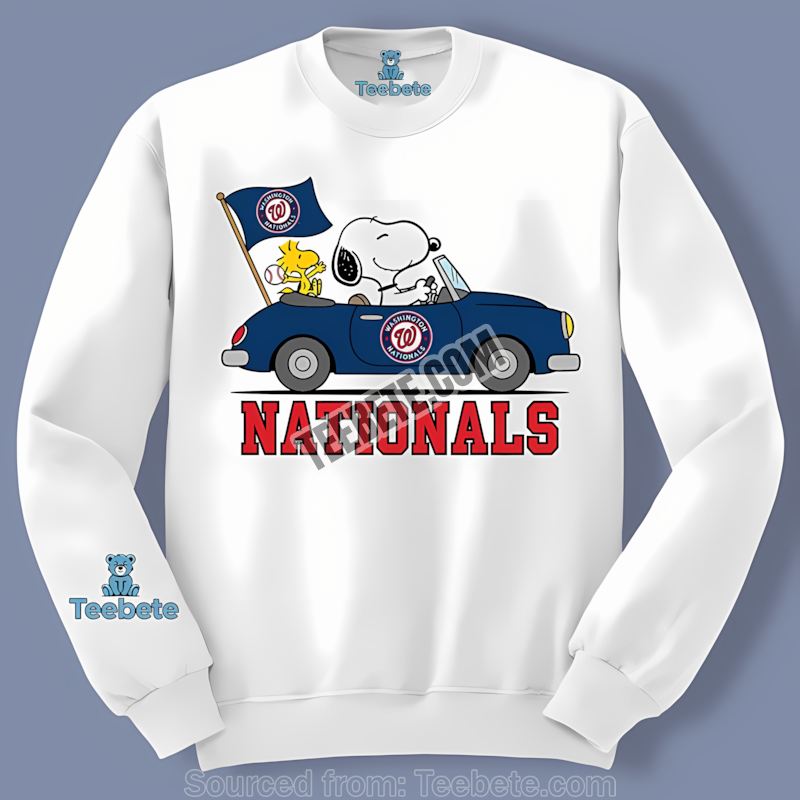 Washington Nationals Snoopy Driving Car Vintage Long Sleeve Washington Nationals Snoopy Driving Car Vintage Long Sleeve