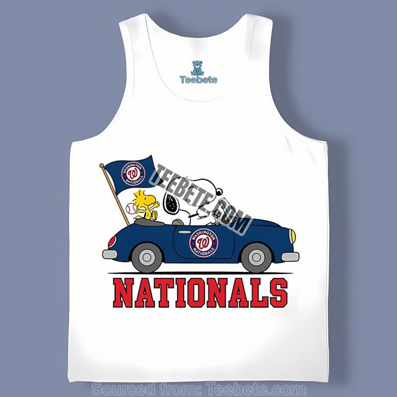 Washington Nationals Snoopy Driving Car Vintage Tanktop Washington Nationals Snoopy Driving Car Vintage Tanktop