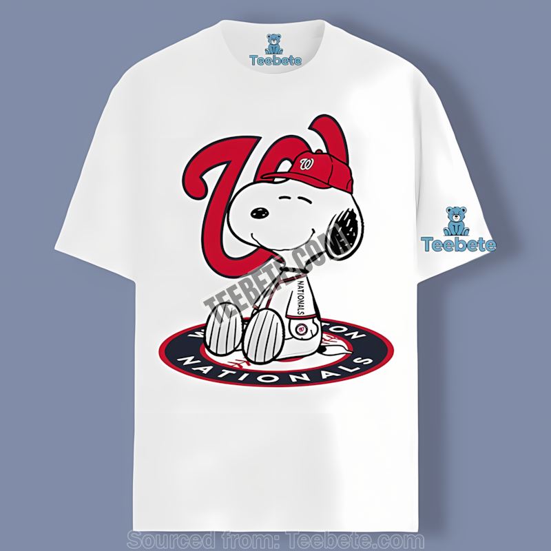 Washington Nationals Snoopy Tattoo Logo On Arm Regular Shirt