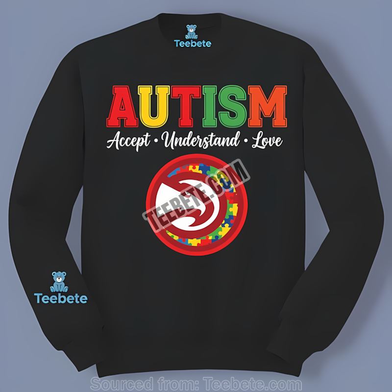 Atlanta Hawks Autism Awareness Accept Understand Love Color Long Sleeve Atlanta Hawks Autism Awareness Accept Understand Love Color Long Sleeve