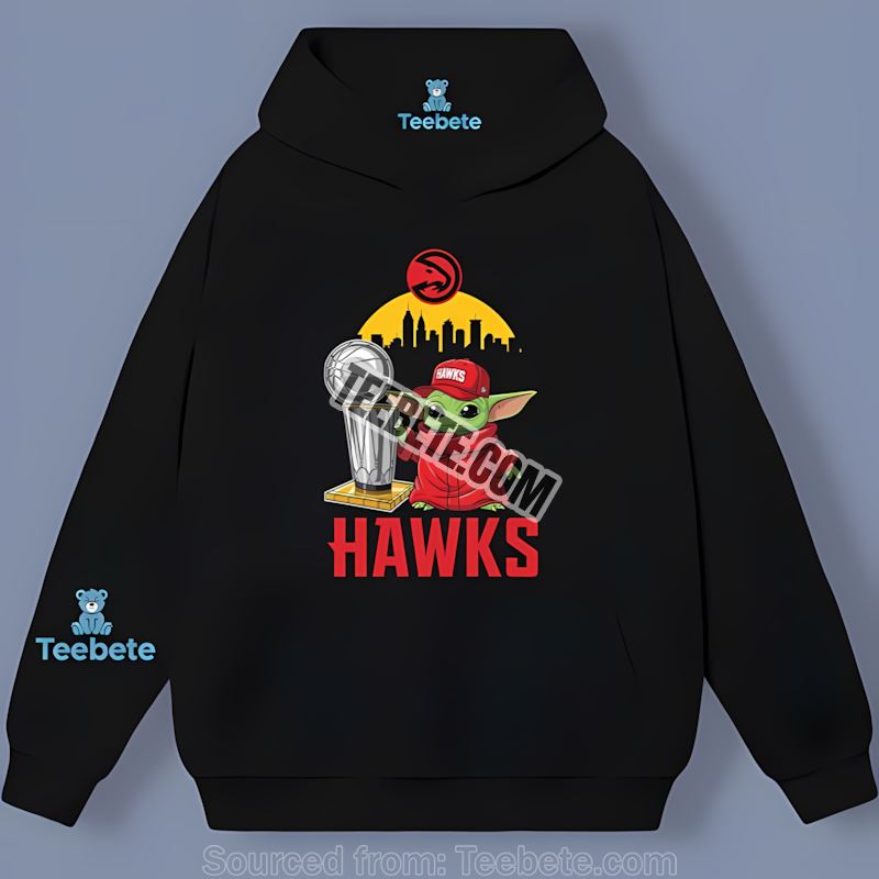 Atlanta Hawks Baby Yoda Holding World Series Trophy Regular Hoodie Atlanta Hawks Baby Yoda Holding World Series Trophy Regular Hoodie