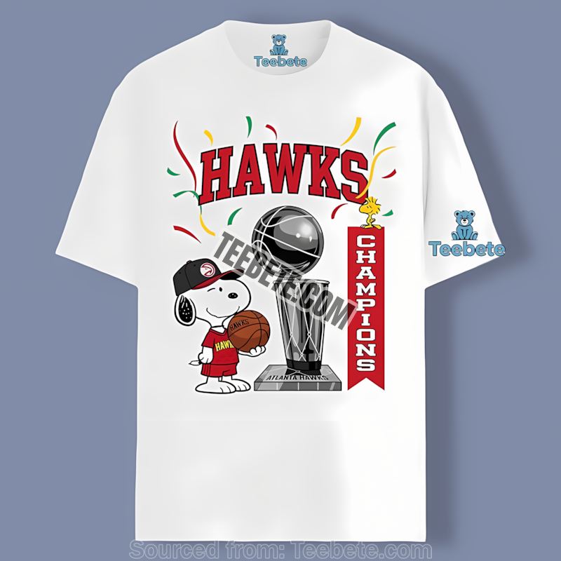 Atlanta Hawks Champions Snoopy Celebration Color Shirt